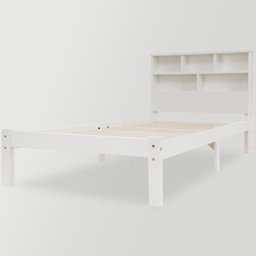 Cama individual de madera con almacenamiento y somier para optimizar dormitorios pequeños 8