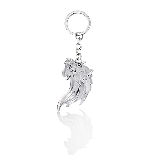 Image of Cool Wolf Head Car Decorations Badge Emblem Key chian 3D Nameplate Key Ring for Car Gift (Silver Keychain)