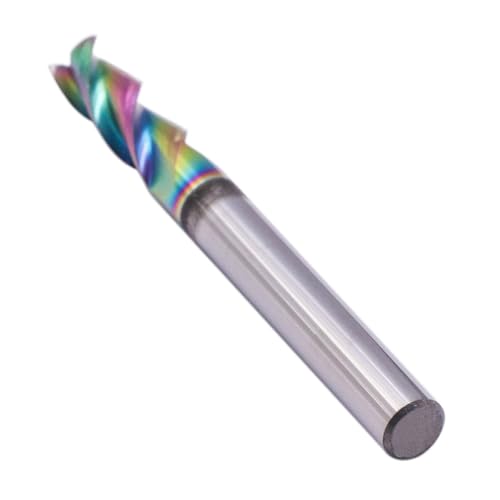 Image of 5Pcs 1 /4 inch 3 Flute Solid Carbide Square End Mills for Aluminum, DLC Coated | 37 Helix, 1 /4 inch Cutting Dia, 1 /4 inch Shank Dia, 3 /4 inch Length of Cut, 2-1 /2 inch Overall Length for Milling Aluminum and Copper
