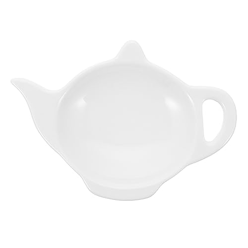 BESTYASH Desktop Teabag Holder Holders Fancy Used Tea Bag Holder Dish Compartments Teabag Dish Black Divided Tea Organizer Tea Holder Quirky Desktop Teabag Dish Ceramics White