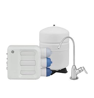 GE 3 Stage Reverse Osmosis Under Sink Water Filtration System with Faucet & Filters | Reduces 95+ Impurities including Lead, Chlorine, Arsenic | Filters FQ18PN, FQ18MN |GXRQ18NBN