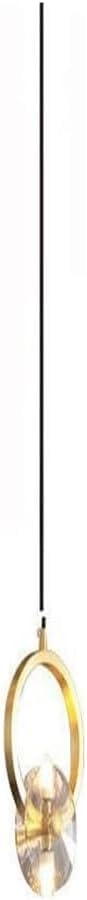 Suspension cuisine moderne en cristal et laiton pour table de chevet