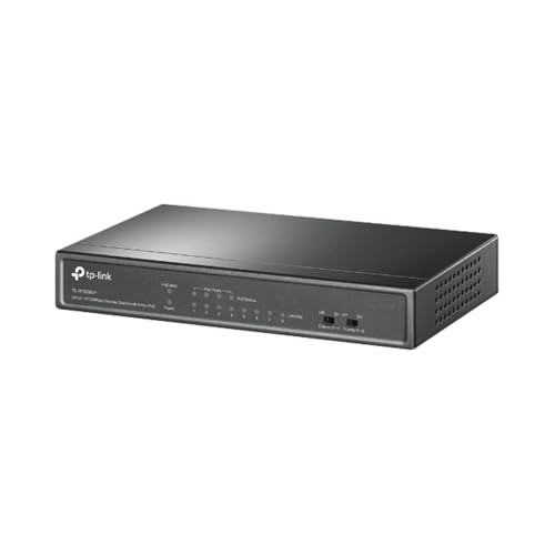 TP-Link TL-SF1008LP 8-Port 10/100Mbps Desktop PoE Switch with 4-Port PoE, Works with IEEE 802.3af compliant PDs, Up to 250m Data and Power Transmitting 8 Gibabit ports|41W 4xPoE+