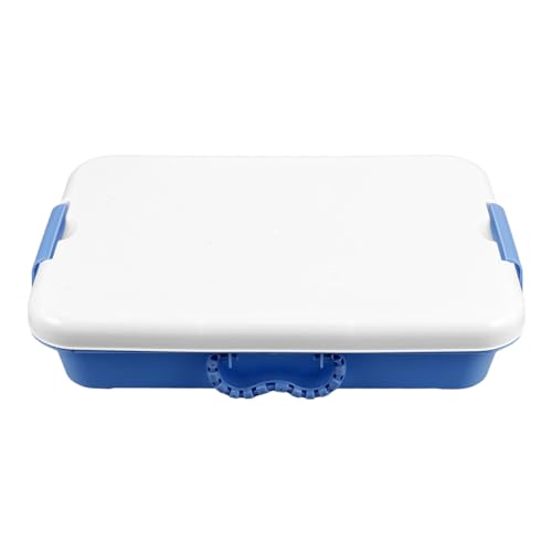 TOBBOMEY Portable Sand Tray with Lid Plastic Sandbox and Storage Bin Spacious Multifunctional Organizer with Handle for Indoor Outdoor Sensory Play and Craft Storage