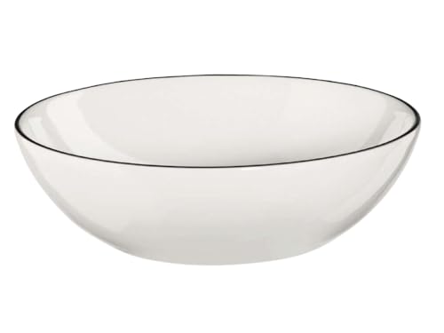 ASA 1908113 LIGNE Schale - ligne noire - Bone China Porzellan Ø 15,5 cm Höhe 5 cm, Weiß