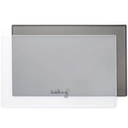 Rudelkönig Napfunterlage für Hunde und Katzen - 48 x 30cm - rutschfeste Futtermatte aus Silikon - wasserdichte Unterlage mit Rand 1 Rudelkönig Napfunterlage für Hunde und Katzen - 48 x 30cm - rutschfeste Futtermatte aus Silikon - wasserdichte Unterlage mit Rand