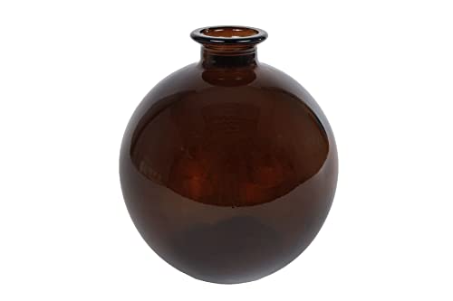 Rivanto® Glas Vase"Artemis" S braun Ø16 x 18 cm Blumenvase, dickes Glas, robuster Blumentopf Cover
