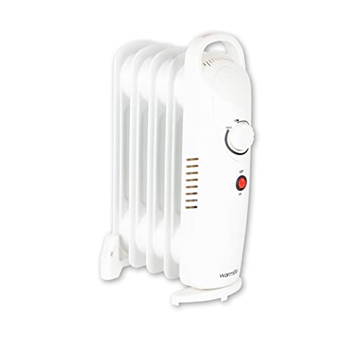 Warmlite WL43002YW 5 Fin Oil Filled Radiator with Adjustable Thermostat and Overheat Protection,...