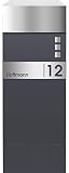 Frabox® Design Paketkasten NAMUR anthrazitgrau RAL 7016 / Edelstahl, mit Hausnummer & Namen