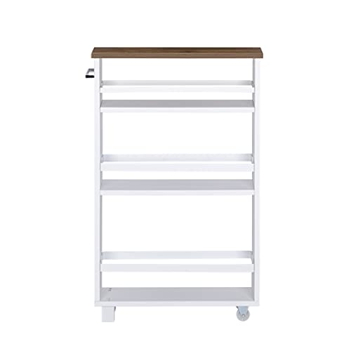 Utex 4 Tiers Kitchen Slim Storage Cart, Rolling Side Storage Cabinet With Handle For Kitchen Bathroom Laundry Narrow Corner Places,White #TOP1