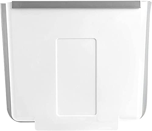Household Trash Hanging Trash Can Foldable Wall- Mounted Trash Bins for Kitchen Cabinet Door and Bathroom Diaper Pail Hanging Garbage Can for Office and Baby Crib Garbage can (Color : White Gray)