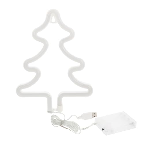 WOONEKY 1pezzi Led Neon Christmas Tree Light Decorazione Natalizia Batteria Ornamentazione Neon Per Per e Celebrazioni Addobbo e Chic Per