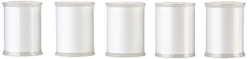 Brother 5 Pack SAEBT Embroidery Bobbin Thread, White, 60 Weight, for Machine Embroidery