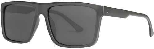 Óculos de Sol Masculino Quadrado Polarizado UV400 Preto E Cinza V...