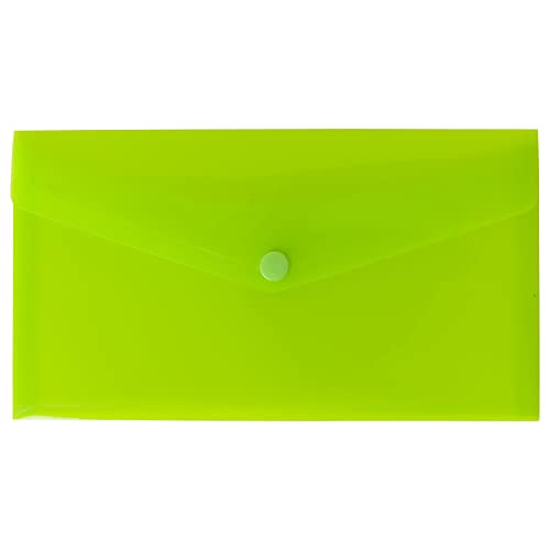 eco-eco DL 50% Recycled Assorted Colours Press Stud Popper Wallet, Plastic Folders (Pack of 10), Green, Black, Blue, Yellow, Orange, eco079x2 - Image 3