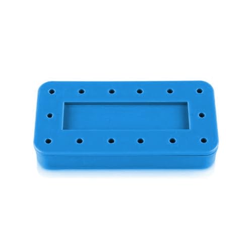 Plasdent 400BRS-2 Rectangular Bur Block Magnetic 14 Burs Capacity Spectrum Blue