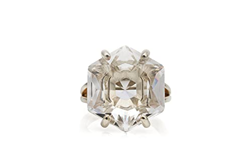 Bague en quartz clair hexagone en argent sterling pour femme - 4