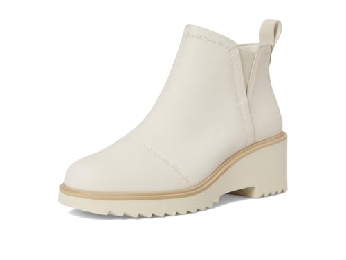 Image of TOMS Women's Maude Wedge Boot, Leather Upper, OrthoLite Insole, Side Zip, Lightweight