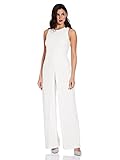 Adrianna Papell Women's Crepe Halter Jumpsuit, Ivory, 12