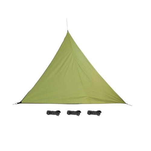 AIMALL 3x3x3m Triangle Outdoor Sunshade Canopy, Waterproof Heavy-Duty Polyester Shade Sail with Ropes and Storage Bag, Green Colour Patio Garden Camping Shelter Cover