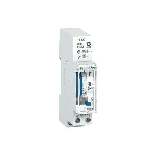 Minuterie Acti9 24h 15336 programmateur horaire journalier rail DIN et réserve 150h