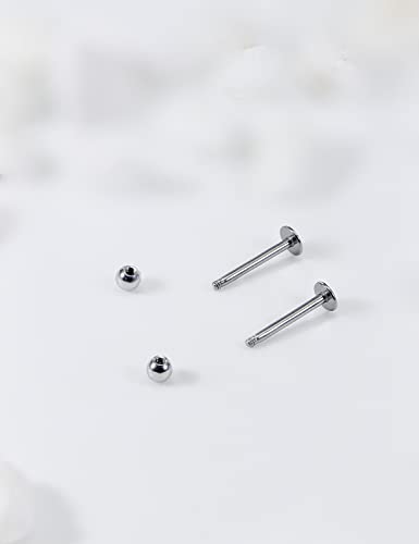 Yaalozei 20G 16G 14G 12G Lip Labret Monroe Medusa Ring Studs 316L Surgical Steel Tragus Helix Cartilage Earring Tongue Cheek Dimple Piercings Jewelry Bar Length 6mm 8mm 10mm 12mm 14mm 16mm 19mm 18PCS3
