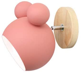 LDDENDP Macaron Wandlaterne Nordic Moderne Einfache Wandleuchte E27 Nachttisch Metall Eisen Cartoon Holzsockel Studie Lesen Wandleuchte Gang Schlafzimmer Eingang Dekorative Wandleuchte Cover
