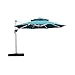 PURPLE LEAF 11 Feet Double Top Round Deluxe Patio Umbrella Offset Hanging Umbrella Outdoor Market Umbrella Garden Umbrella, Turquoise Blue