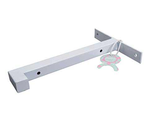 OVOV 2 Pcs Metal Shelf Brackets Heavy Duty Industrial Wall Mounted Floating Shelf Brackets (White) 12"