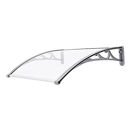 Wowdawn Front Door Canopy Window Awnings PC Door Canopy High Light Transmission Applicable Temperature -40℃-120℃ Resistance to Category 12 Typhoon Suitable for Coastal Houses