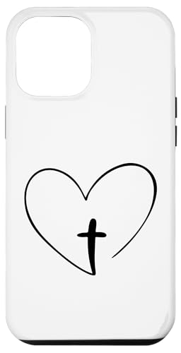 iPhone 14 Pro Max Christian Inspirational Phone Case - Jesus Cross And Heart �X�}�z�P�[�X