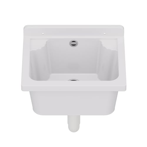 Ausgussbecken Waschbecken Spülbecken Waschtrog draußen Garten Garage Keller Waschraum Waschküche Werkstatt 4 Farben (Weiß)