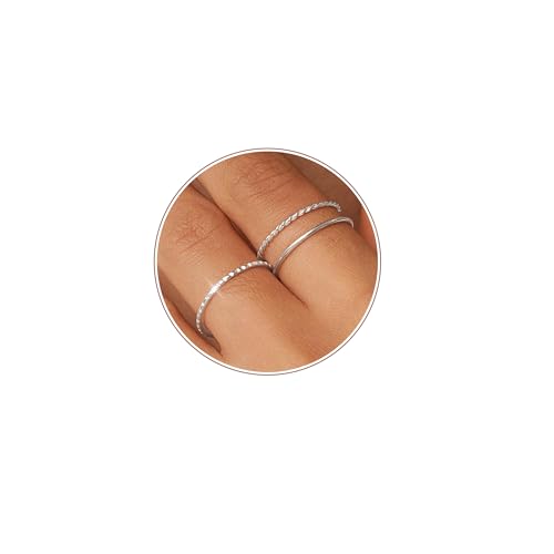 ZHESHY 3 PCS Bagues Empilables 18 Carats Plaqué Or Argent Femmes Mode Statement Phalanges Pouce Bande Anneaux Taille 52-65