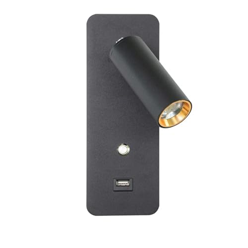 Applique murale LED rotative avec chargeur sans fil induction et port USB intégrés
