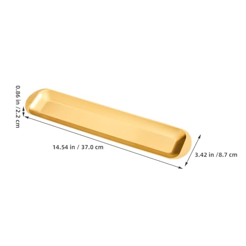 Plato rectangular grande de acero inoxidable miniatura 2