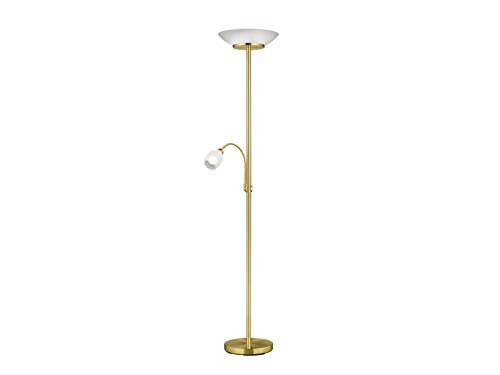 Lámpara de pie Gerry R40063108 en latón mate y cristal blanco de diseño sofisticado 2