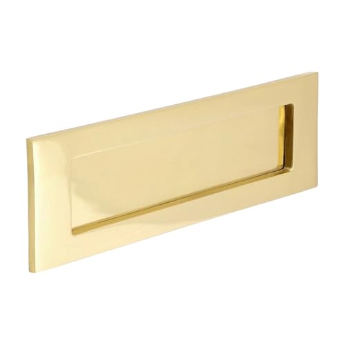 Polished Brass Letter Plate Front Door 256 x 76mm, 10 x 3