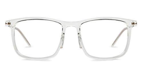 LENSKART BLU | Zero Power Blue Cut Computer Glasses | Anti Glare, Lightweight & Blocks Harmful Rays | Full Rim Square | 100% UV Protected | For Men and Women | Medium | LB E13529