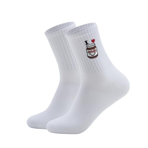 Bestickte Nutella Socken - Lustige Sports- und Tennissocken für Nutella-Liebhaber - Happy Sock als Geschenk