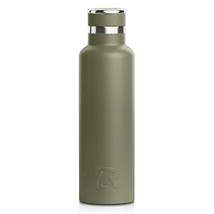 RTIC 20oz Journey Bottle Metal Stainless Steel Vacuum Insulated, BPA Free, Reusable, for Water, Hot and Cold Drinks, Travel, Sports, Camping, Olive