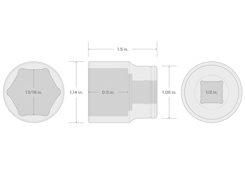 Image of TEKTON 1 /2 Inch Drive x 13 /16 Inch Shallow 6-Point Socket | SHD22021