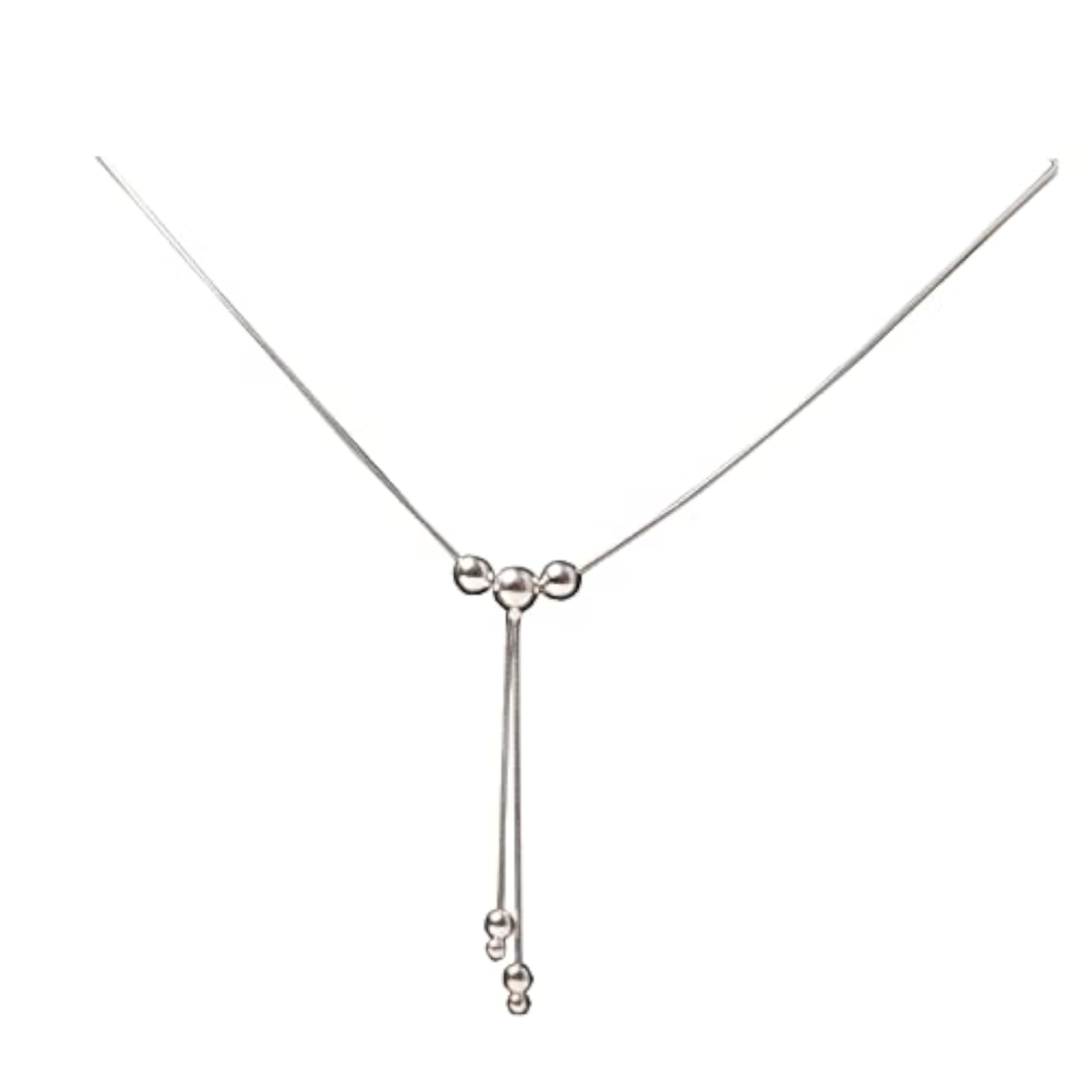 Unisex 925 Pure Silver 3 Moving Ball Chain Pendant