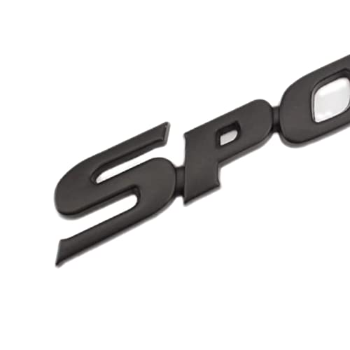 Image of 2 PCS 3D Zinc Alloy Chrome Car Sport Emblem Premium Trunk Replacement for Universal car Exterior Decoration Accessories (Black)