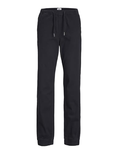 Pantalones deportivos niños JACK&JONES JUNIOR, diseño cómodo negro para el colegio