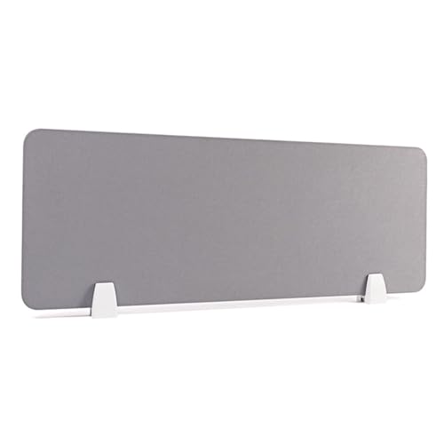 HJYCLFAZU Acoustic Desk Divider Panel for Office, Easy Installation, Removable Clamp, Rounded Edges, Grey, 120x30cm, Soundproof Partition Privacy & Focus Enhancement