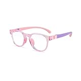 [FEISEDY] キッズ ブルーライトカットメガネ 子供 こども キッズ用 子供用 PCメガネ 男の子 PC眼鏡 女の子 スマホ パソコン ブルーライト おしゃれ ブルーライトカット メガネ 度なしメガネ 軽量 ピンク B1012