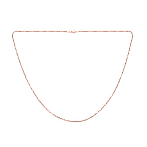 Bling Jewelry Simple Thin 2MM Rose Gold Plated .925 Sterling Silver Rolo Cable Chain Necklace For Women 20 Inch