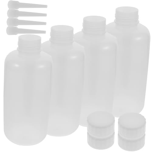 SOLUSTRE 500ml Pe Safety Wash Bottles Set 4pcs Plastic Squeeze Bottles for Lab Cleaning Storage