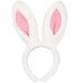 TRIXES Bandeau avec Oreilles de Lapin de Pâques - Blanc et Rose - Accessoire de Costume de Robe de Fantaisie