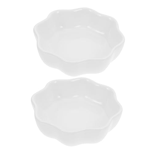 CVUTOVO 2Pcs Ceramic Hamster Bowls Wear-Resistant Small Animal Feeding Bowls for Hamsters and Chinchillas Easy to Clean Pet Food and Water Dish Household Feeder